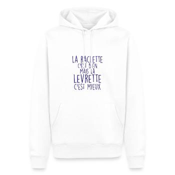la raclette c'est bien mais la levrette cest mieux - Sweat à capuche Premium bio Homme - blanc - Devant - Nico (187cm)