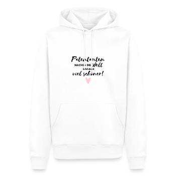Patentanten machen die Welt viel schöner / Tante - Männer Premium Bio Hoodie - Weiß - Vorne - Nico (187cm)