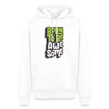 Born To Be Awesome - Men’s Premium Organic Hoodie - white - Front - Nico (187cm)