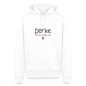 Danke für die schöne Zeit / Danke für Alles - Männer Premium Bio Hoodie - Weiß - Vorne - Nico (187cm)