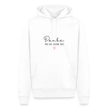 Danke für die schöne Zeit / Danke für Alles - Männer Premium Bio Hoodie - Weiß - Vorne - Nico (187cm)