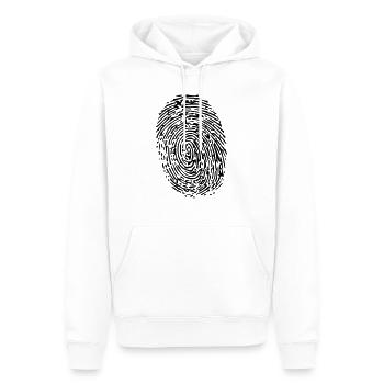 Fingerprint - Men’s Premium Organic Hoodie - white - Front - Nico (187cm)