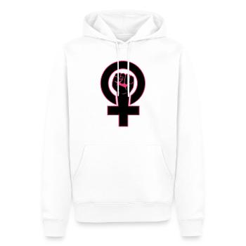feministin - Männer Premium Bio Hoodie - Weiß - Vorne - Nico (187cm)