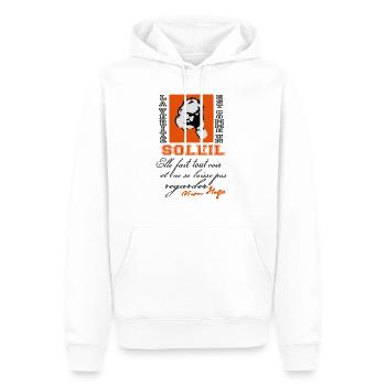 La Vérité soleil citation Victor Hugo - Sweat à capuche Premium bio Homme - blanc - Devant - Nico (187cm)
