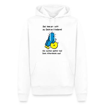 Vos enfants vont choisir votre maison de soins - Sweat à capuche Premium bio Homme - blanc - Devant - Nico (187cm)