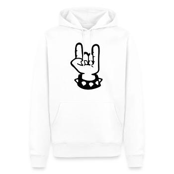 gehörnten Zeichen metal fork rock hand sign devil - Männer Premium Bio Hoodie - Weiß - Vorne - Nico (187cm)