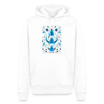 Abstrakte Dreieck Transformation - Männer Premium Bio Hoodie - Weiß - Vorne - Nico (187cm)