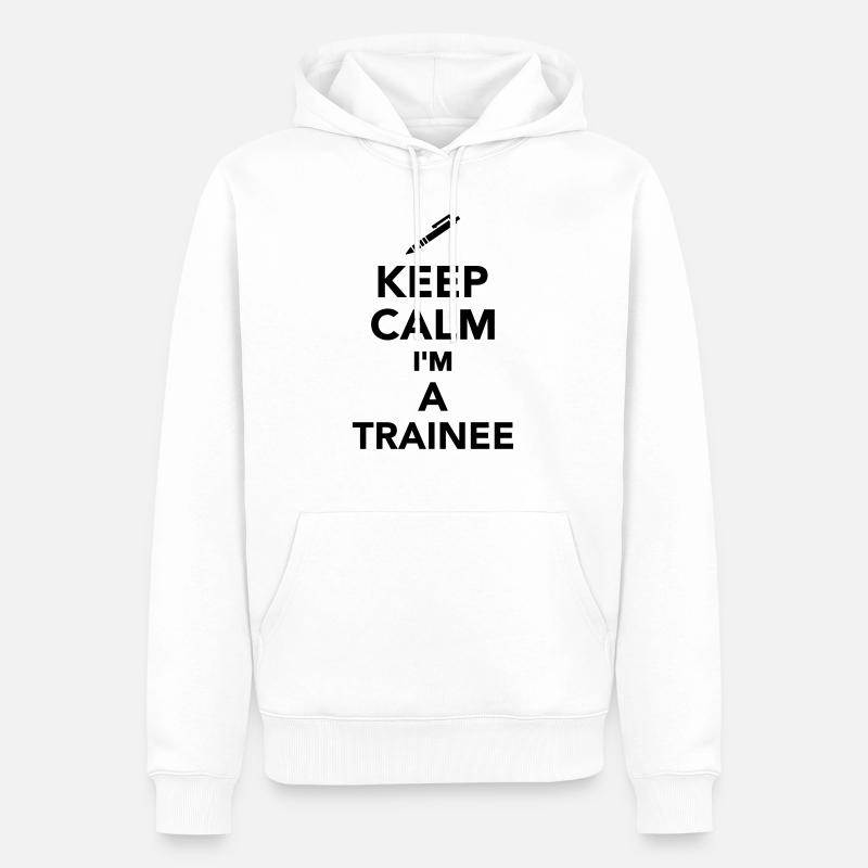 Trainee - Männer Premium Bio Hoodie - Weiß