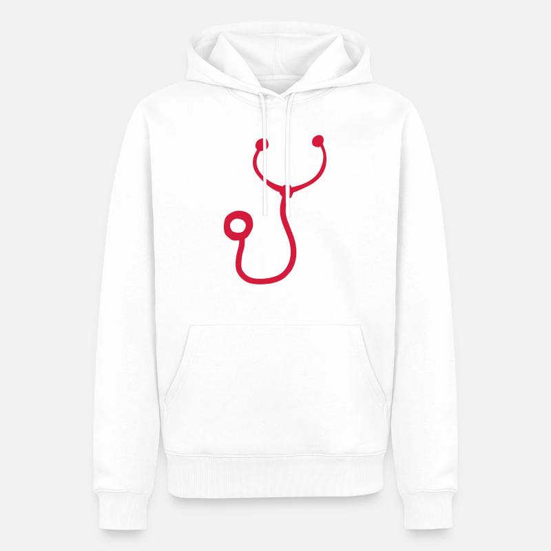 stethoscope stetoscope sthetoscope docte - Sweat à capuche Premium bio Homme - blanc