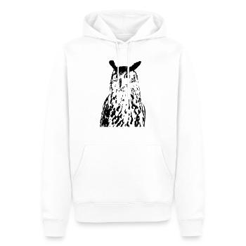 Eule - Männer Premium Bio Hoodie - Weiß - Vorne - Nico (187cm)
