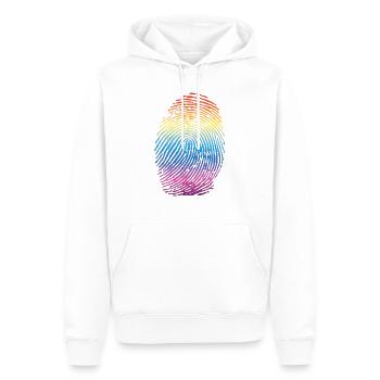 Gay Rainbow LGBT Pride - Sweat à capuche Premium bio Homme - blanc - Devant - Nico (187cm)