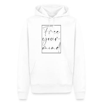 Free your Mind Spruch Schrift Geist Freiheit - Männer Premium Bio Hoodie - Weiß - Vorne - Nico (187cm)