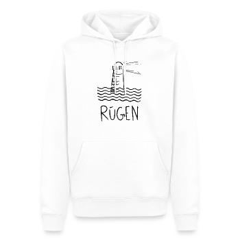 Leuchtturm am Meer Rügen - Männer Premium Bio Hoodie - Weiß - Vorne - Nico (187cm)