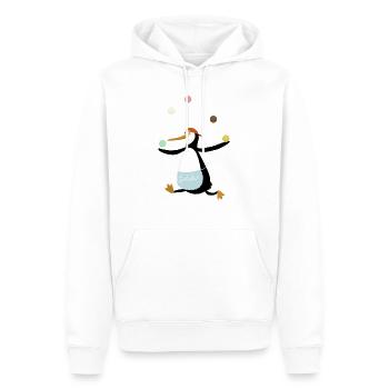 Pinguin jongliert Eis - Männer Premium Bio Hoodie - Weiß - Vorne - Nico (187cm)