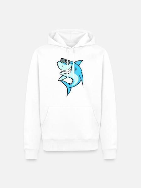 Shark Sunglasses - Men’s Premium Organic Hoodie - white