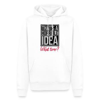 C’est une idée horrible - Sweat à capuche Premium bio Homme - blanc - Devant - Nico (187cm)