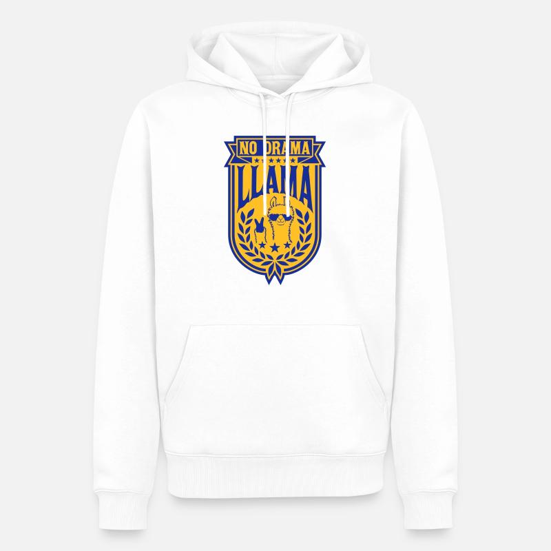Détendez-vous pas de drame Lama - Sweat à capuche Premium bio Homme - blanc
