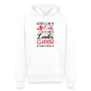 Look Like A Lady Act Like A Leader Cheer Like A Bo - Männer Premium Bio Hoodie - Weiß - Vorne - Nico (187cm)