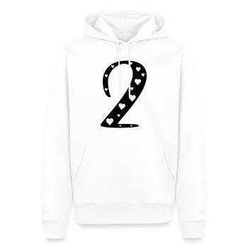 2 Birthday with heart - Men’s Premium Organic Hoodie - white - Front - Nico (187cm)