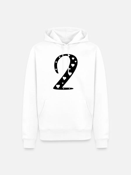 2 Birthday with heart - Men’s Premium Organic Hoodie - white