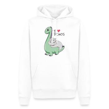 Ich liebe Dinos - Männer Premium Bio Hoodie - Weiß - Vorne - Nico (187cm)