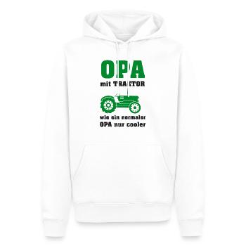 Opa mit Traktor - Männer Premium Bio Hoodie - Weiß - Vorne - Nico (187cm)
