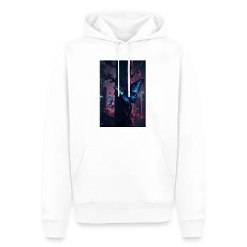 Papillon de la grande ville - Sweat à capuche Premium bio Homme - blanc - Devant - Nico (187cm)