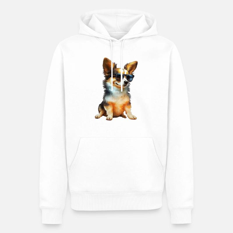 Sunchill Chiot #5 - Sweat à capuche Premium bio Homme - blanc