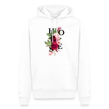 Hopes flowers - Sweat à capuche Premium bio Homme - blanc - Devant - Nico (187cm)
