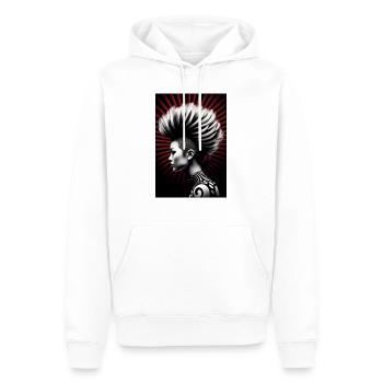 Fille mohawk - Sweat à capuche Premium bio Homme - blanc - Devant - Nico (187cm)