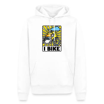 I Bike - Männer Premium Bio Hoodie - Weiß - Vorne - Nico (187cm)