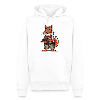 Eichhörnchen bis an die Zähne bewaffnet - Männer Premium Bio Hoodie - Weiß - Vorne - Nico (187cm)