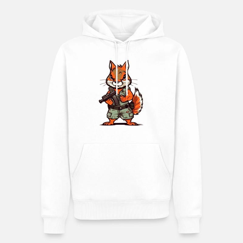 Squirrels armed to the teeth - Men’s Premium Organic Hoodie - white