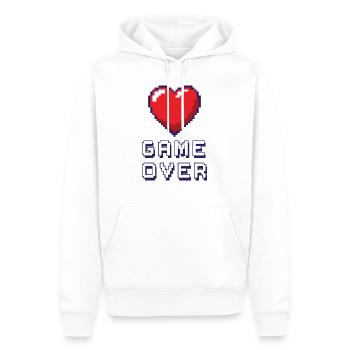 Game Over violet - Sweat à capuche Premium bio Homme - blanc - Devant - Nico (187cm)