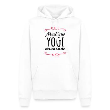 Meilleur Yogi du monde / Yoga - Sweat à capuche Premium bio Homme - blanc - Devant - Nico (187cm)