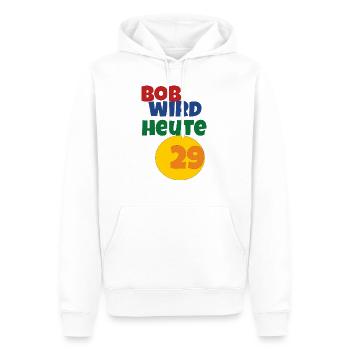 Bob fête ses 29 ans aujourd’hui - Sweat à capuche Premium bio Homme - blanc - Devant - Nico (187cm)