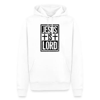 Jésus est Seigneur Croyez Croix Christ Foi Chrétien - Sweat à capuche Premium bio Homme - blanc - Devant - Nico (187cm)
