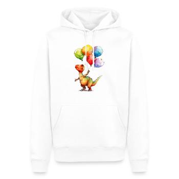Dinosaur with colorful balloons - Men’s Premium Organic Hoodie - white - Front - Nico (187cm)