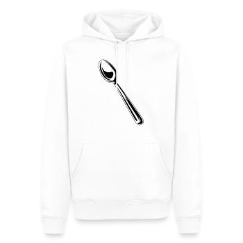 Cuisserie symbole cuillère - Sweat à capuche Premium bio Homme - blanc - Devant - Nico (187cm)