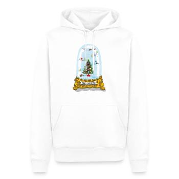 Boule à neige de Noël - Sweat à capuche Premium bio Homme - blanc - Devant - Nico (187cm)