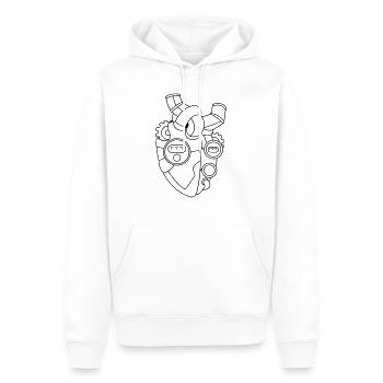 Heart for Technology – Technology Gift Idea - Men’s Premium Organic Hoodie - white - Front - Nico (187cm)