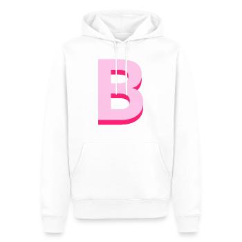 Pop- und moderner rosafarbener Buchstabe b - Männer Premium Bio Hoodie - Weiß - Vorne - Nico (187cm)