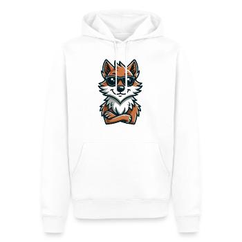 Lunettes de soleil loup Bande dessinée - Sweat à capuche Premium bio Homme - blanc - Devant - Nico (187cm)