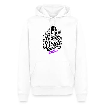 L’équipe Bride 2025 - Sweat à capuche Premium bio Homme - blanc - Devant - Nico (187cm)