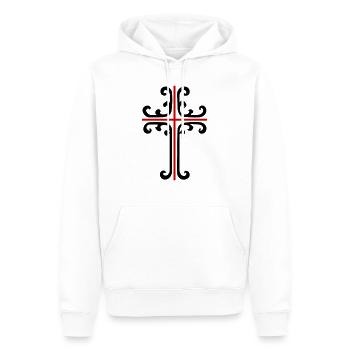 Ornement de croix - Sweat à capuche Premium bio Homme - blanc - Devant - Nico (187cm)