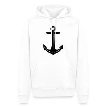 Ancre - Sweat à capuche Premium bio Homme - blanc - Devant - Nico (187cm)