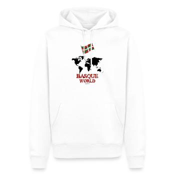 Basque World - Sweat à capuche Premium bio Homme - blanc - Devant - Nico (187cm)