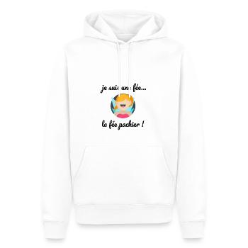 je suis une fée... la fée pachier ! humour - Sweat à capuche Premium bio Homme - blanc - Devant - Nico (187cm)