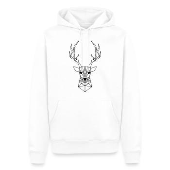 Hirschkopf aus Dreiecken - Männer Premium Bio Hoodie - Weiß - Vorne - Nico (187cm)
