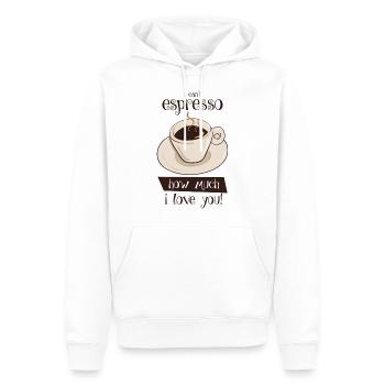 Kaffeeliebhaber - Espresso - Café - Genussdesign - Männer Premium Bio Hoodie - Weiß - Vorne - Nico (187cm)